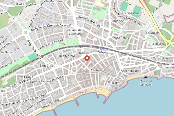Map showing Fontanals Delicatessen, Sitges in Penedes
