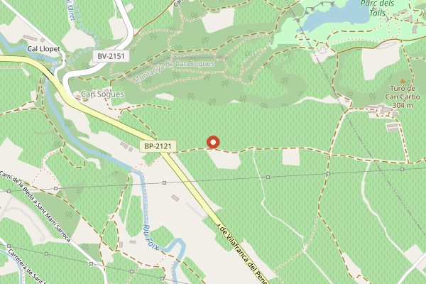 Map showing Rovellats in Penedes