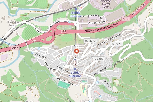 Map showing Celler Viader in Penedes