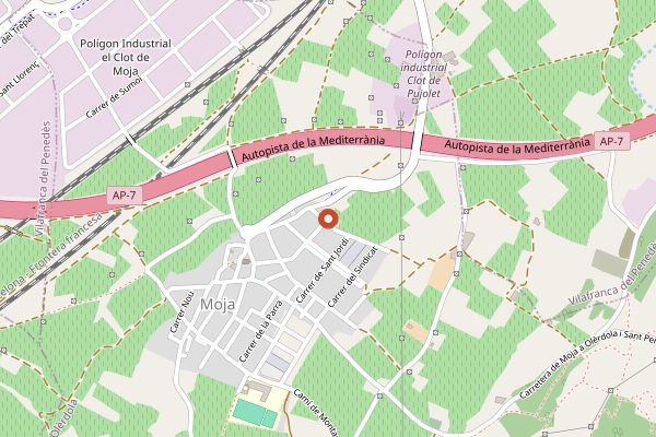 Map showing Cal Roig Hotel Rural in Penedes