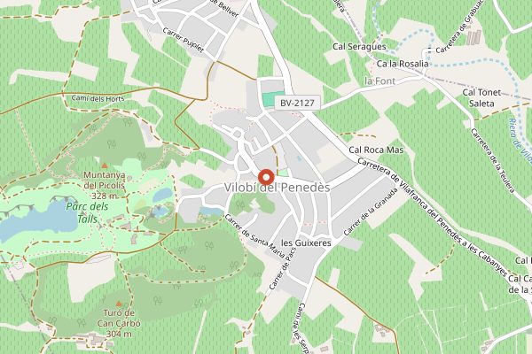 Map showing Cal Ruget Biohotel in Penedes