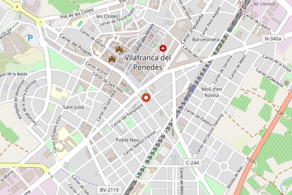 Map showing Hotel Sercotel Pere III El Gran in Penedes