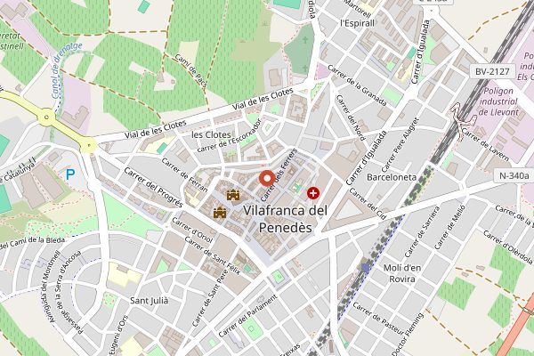 Map showing El Convent in Penedes