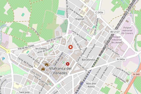 Map showing Penedes Ecotours in Penedes
