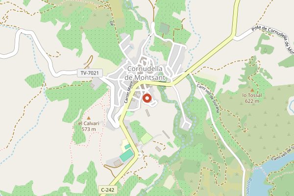Map showing Formatges Pizarro in Priorat