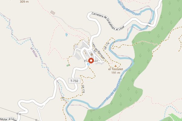 Map showing Celler del Pont in Priorat