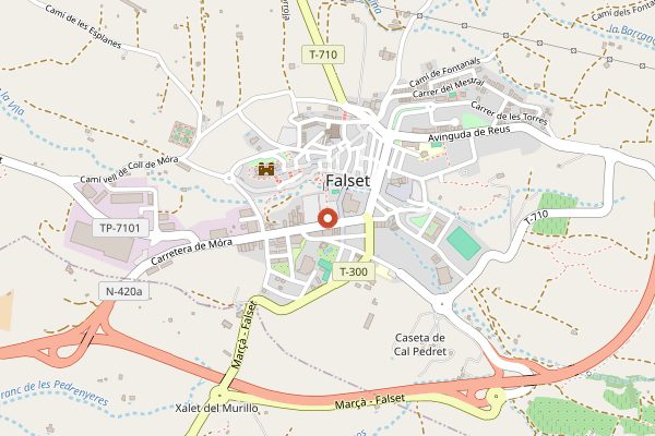 Map showing El Celler de l'Aspic Wine Shop in Priorat