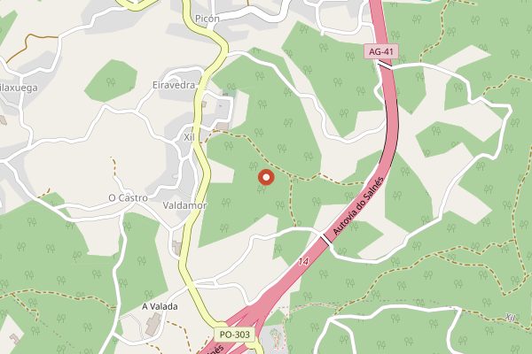 Map showing Forjas del Salnes Goliardo native reds in Rías Baixas