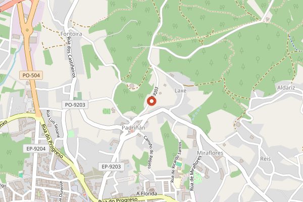 Map showing Adega Eidos in Rías Baixas