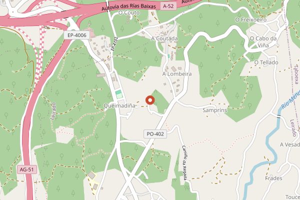 Map showing Adegas Galegas in Rías Baixas