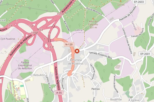 Map showing Bodegas Pazo de Villarei in Rías Baixas