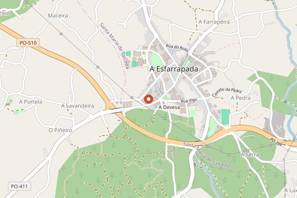 Map showing Pazo Pegullal in Rías Baixas