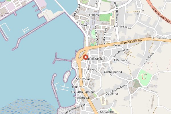 Map showing O Arco da Vella in Rías Baixas