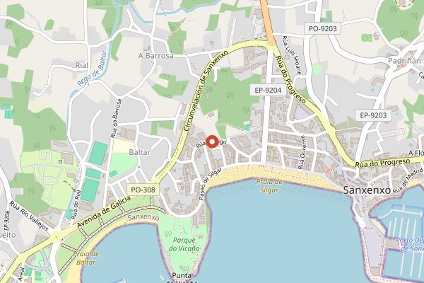 Map showing Hotel Carlos I Silgar in Rías Baixas