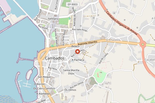 Map showing Pazo A Capitana in Rías Baixas
