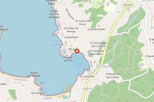 Map showing Casa de Aldán in Rías Baixas