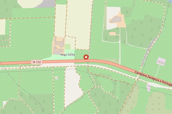 Map showing Bodegas Vega Sicilia in Ribera del Duero