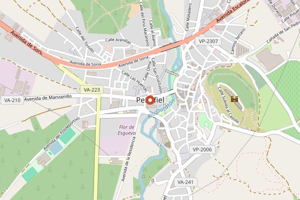 Map showing Convento de Oreja in Ribera del Duero