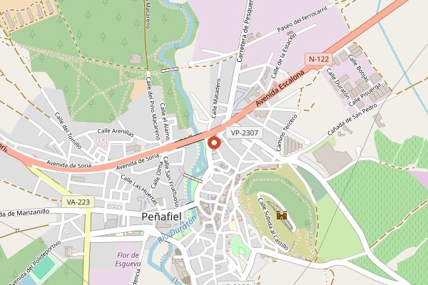 Map showing Resalte de Peñafiel in Ribera del Duero