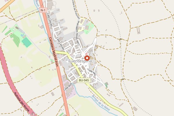 Map showing VinosRibera.com Gourmet Centre Wine Bar in Ribera del Duero