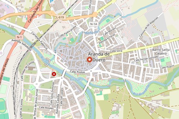 Map showing Bodega Historica Don Carlos Wine Shop in Ribera del Duero