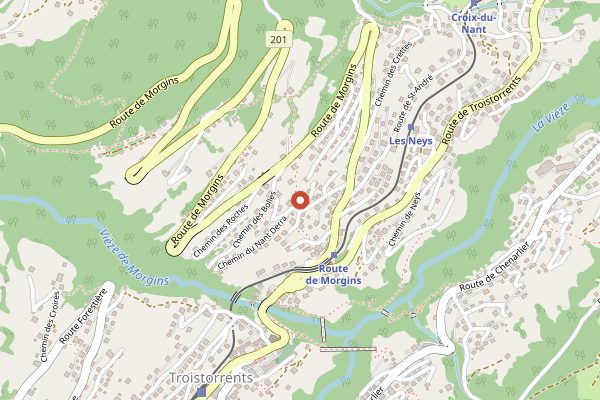 Map showing Raclette evenings at La Cavagne in Valais