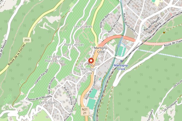 Map showing La Fromathèque in Valais