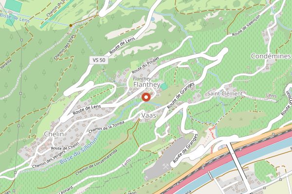 Map showing Cave La Romaine in Valais