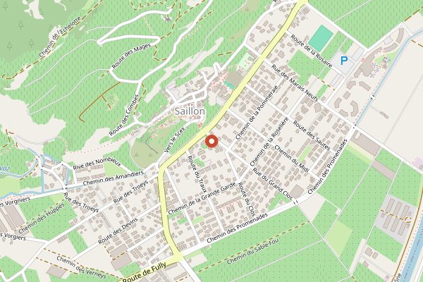 Map showing Caveau de Saillon in Valais