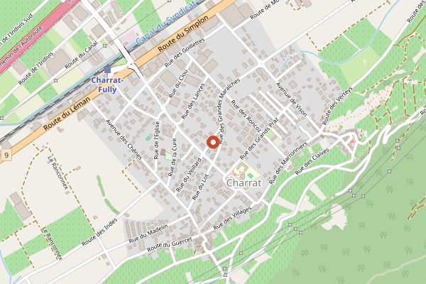 Map showing Cave Les Collines in Valais